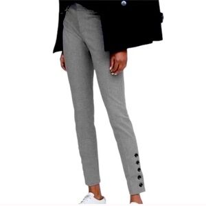 Banana Republic Sloan, gray herringbone, slim ankle trousers button deta…